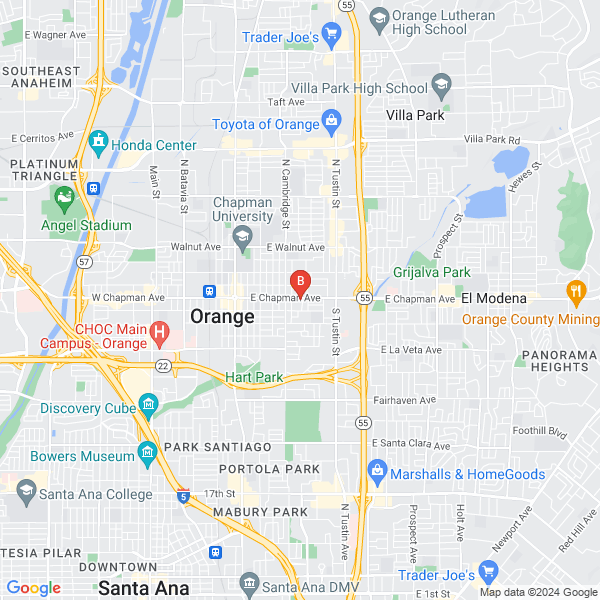 Smart Smile Dental location map: 1110 E Chapman Ave #105, Orange, California