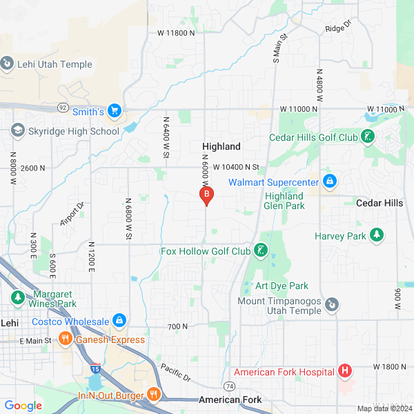Powell Garage Doors location map: 10006 North 6000 West, Highland, UT