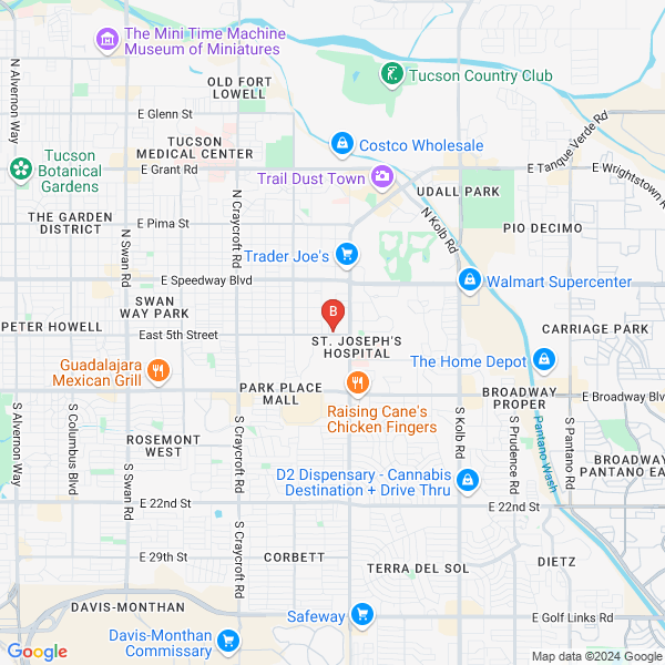 Siesta Natural Medicine- Naturopathic Doctor - Dr. Raquel Martin ND location map: 6145 E. 5th Street, Tucson, AZ